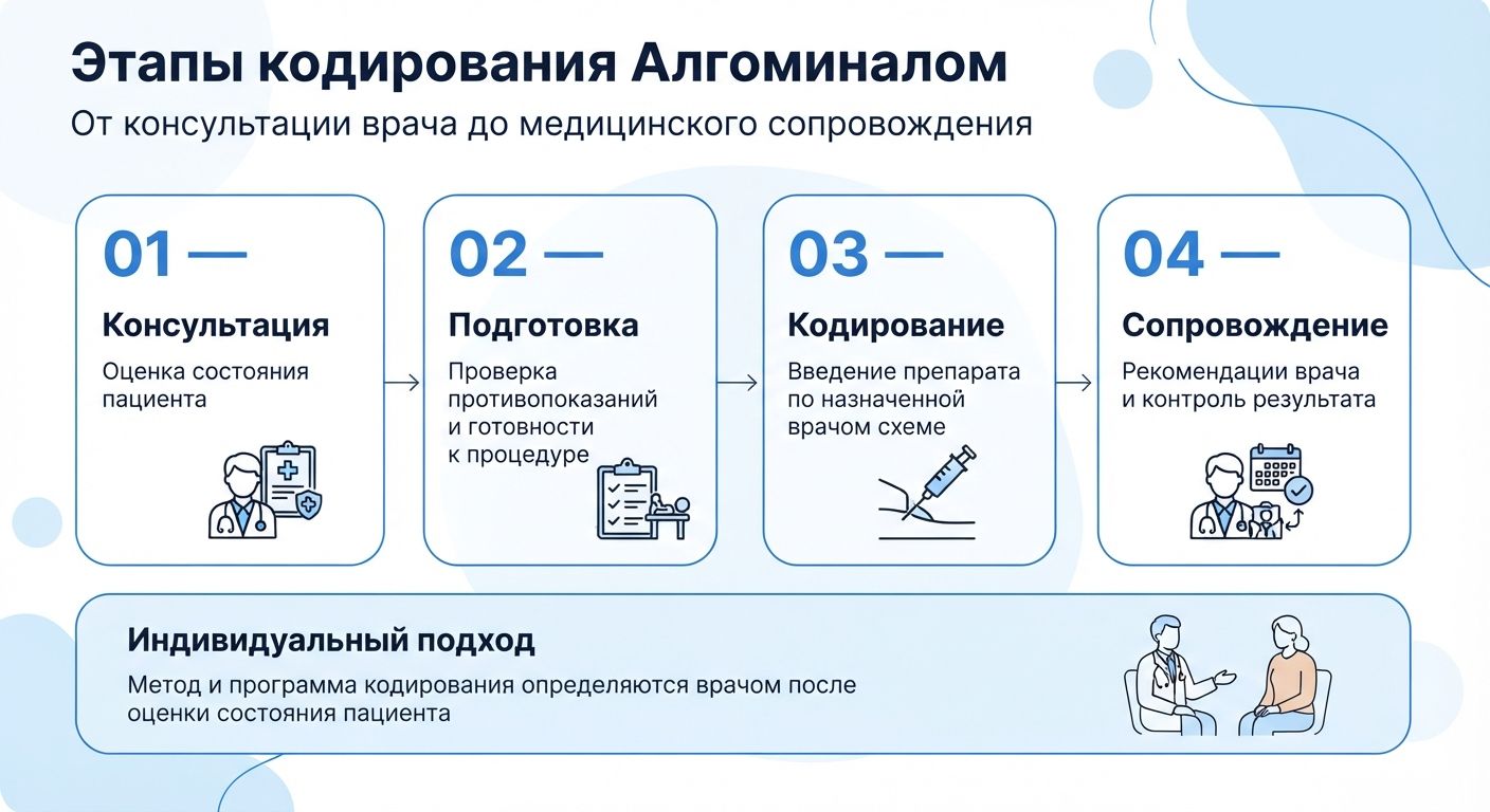 Кодирование препаратом «Алгоминал» в Ардоне инфографика